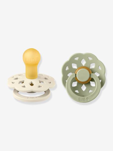 Set van 2 BIBS Bohème-fopspenen, maat 1 van 0 tot 6 maanden beige+blauw+perzik+zandbeige - vertbaudet enfant 
