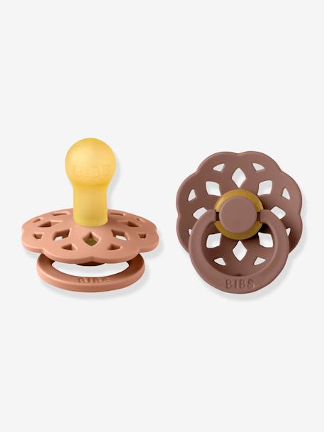 Set van 2 BIBS Bohème-fopspenen, maat 1 van 0 tot 6 maanden beige+blauw+perzik+zandbeige - vertbaudet enfant 