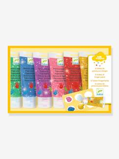 -6 tubes vingerverf met glitter - DJECO