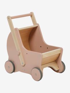 Speelgoed-Eerste levensjaren-Schommelspeelgoed, loopwagens, loopstoelen en loopauto's-2-in-1 poppenwieg van hout