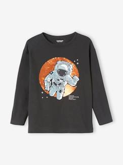 Jongens-T-shirt voor jongens met astronautenthema en dubbelzijdige lovertjes