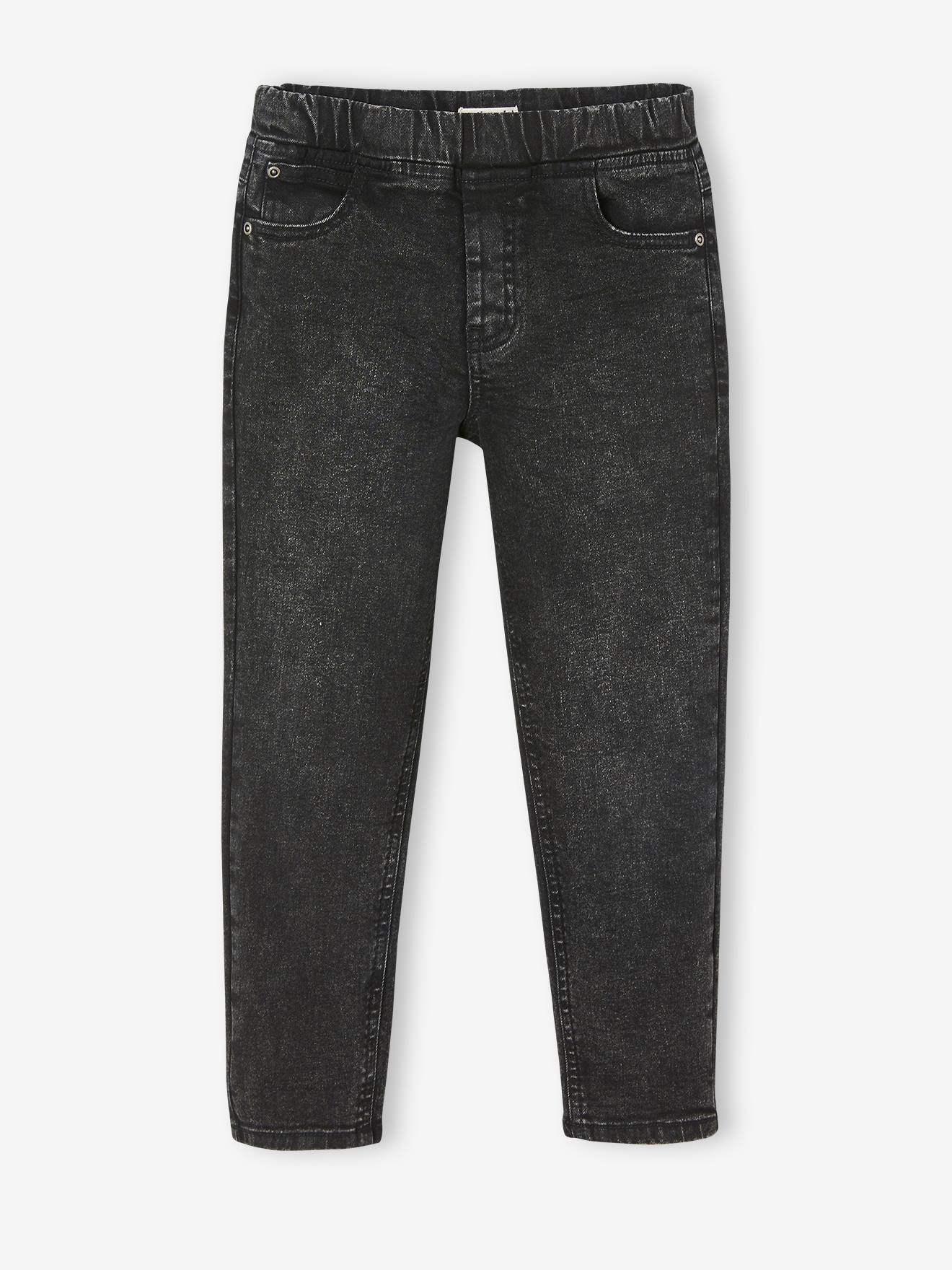 Balloon jeans voor jongens die eenvoudige aan te trekken is met losse pasvorm denim black