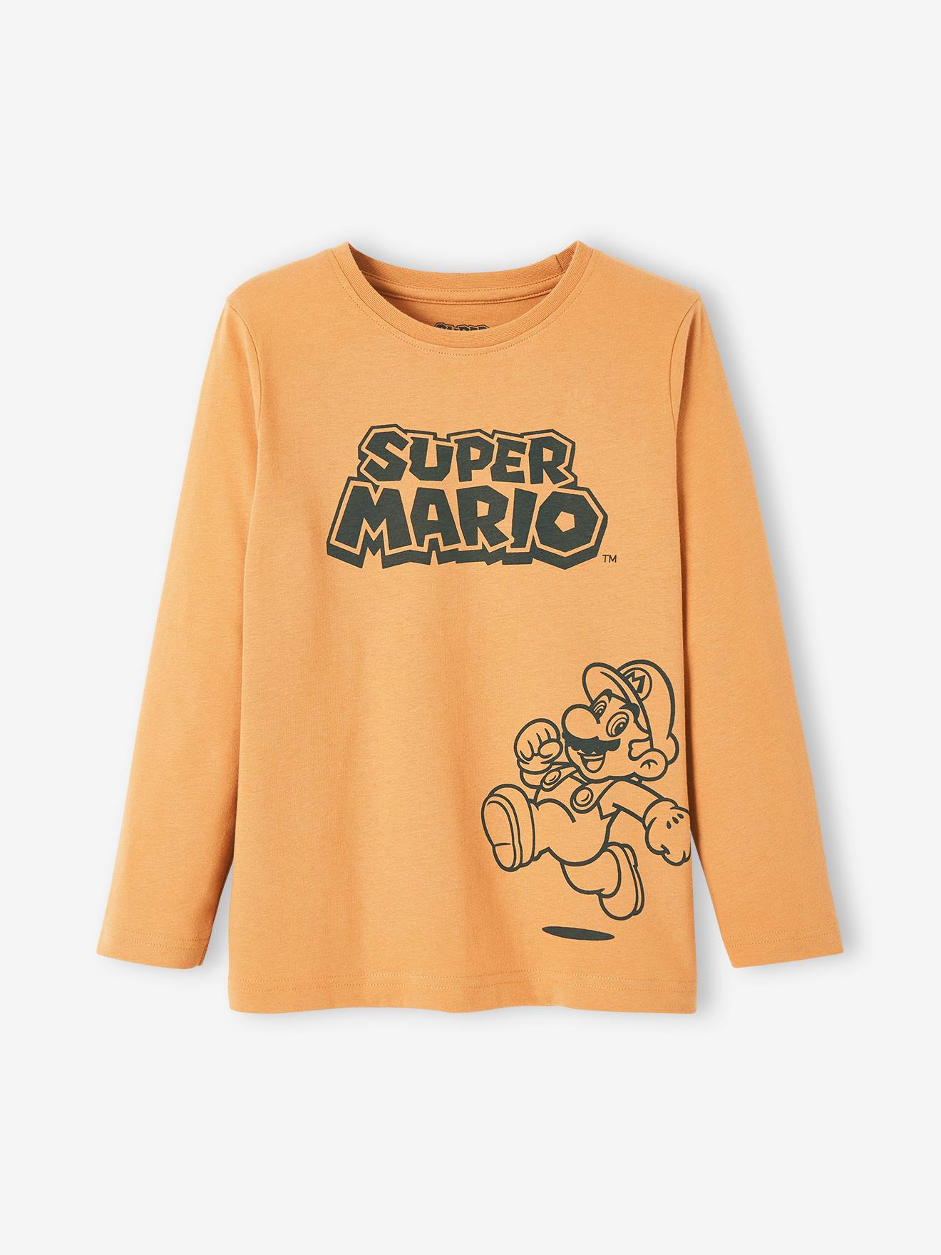 T-shirt jongens met lange mouwen Super Mario® mosterdgeel