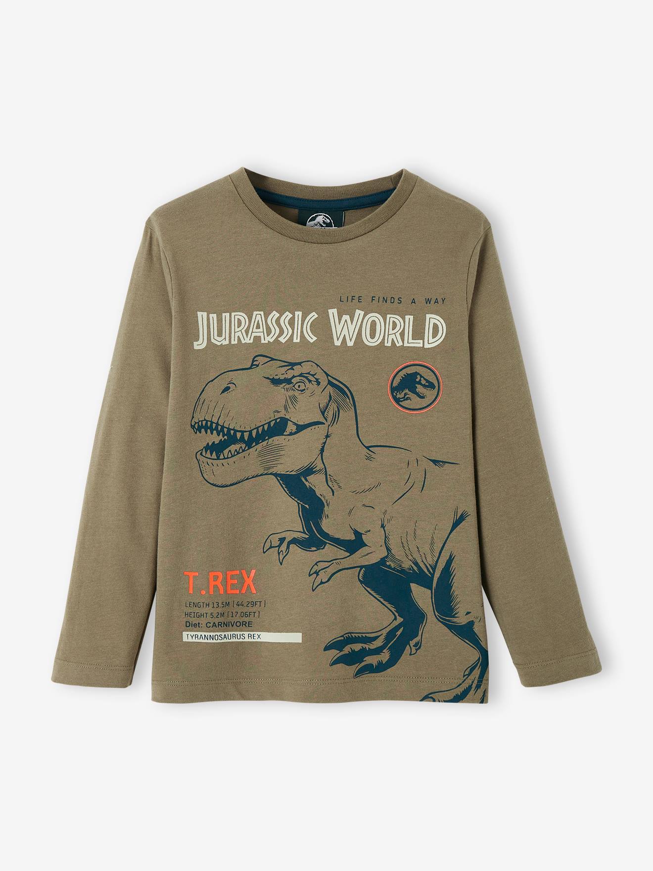 T-shirt lange mouwen jongens Jurassic World® bruin