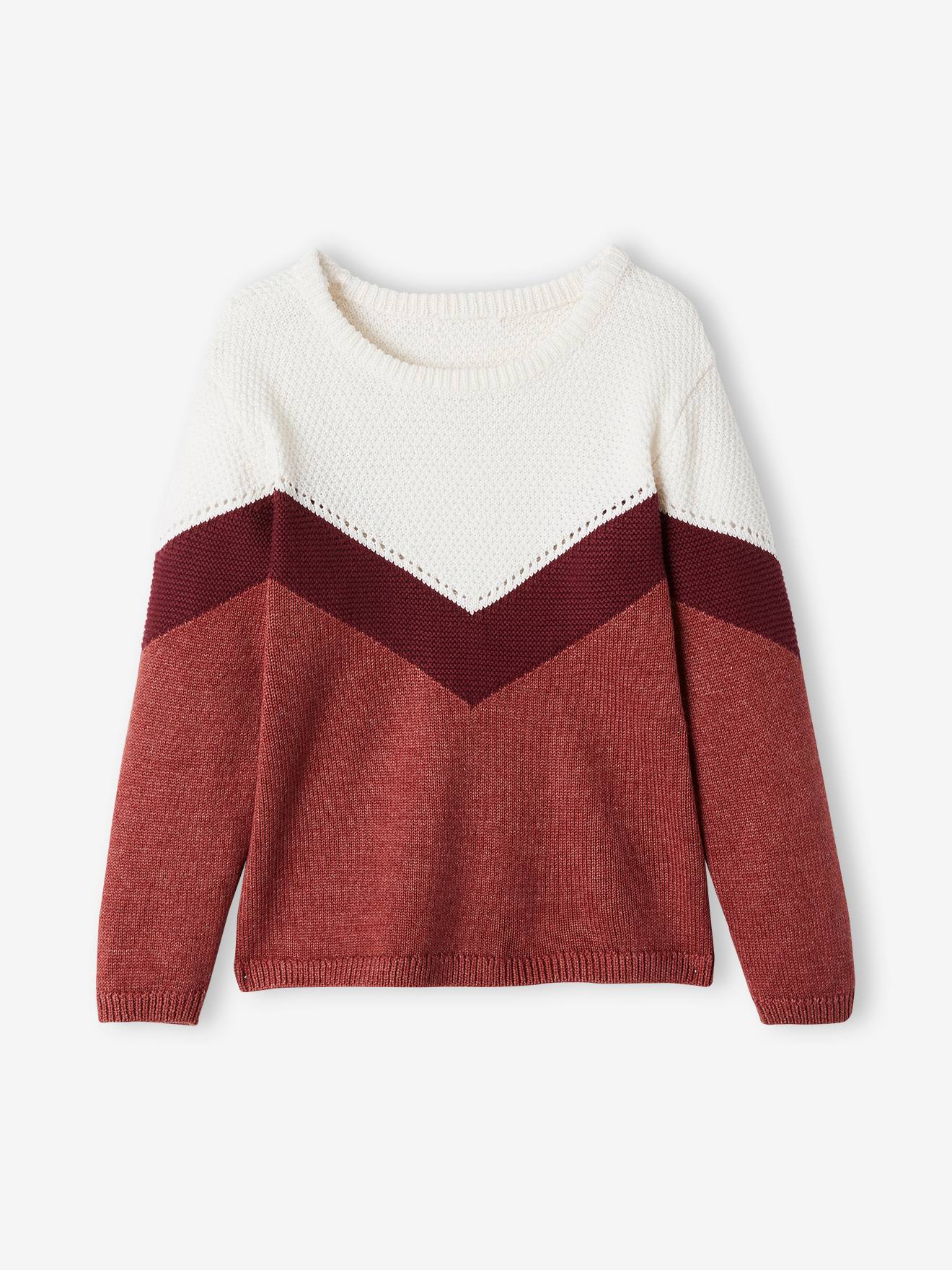 Meisjestrui met colorblock bordeaux