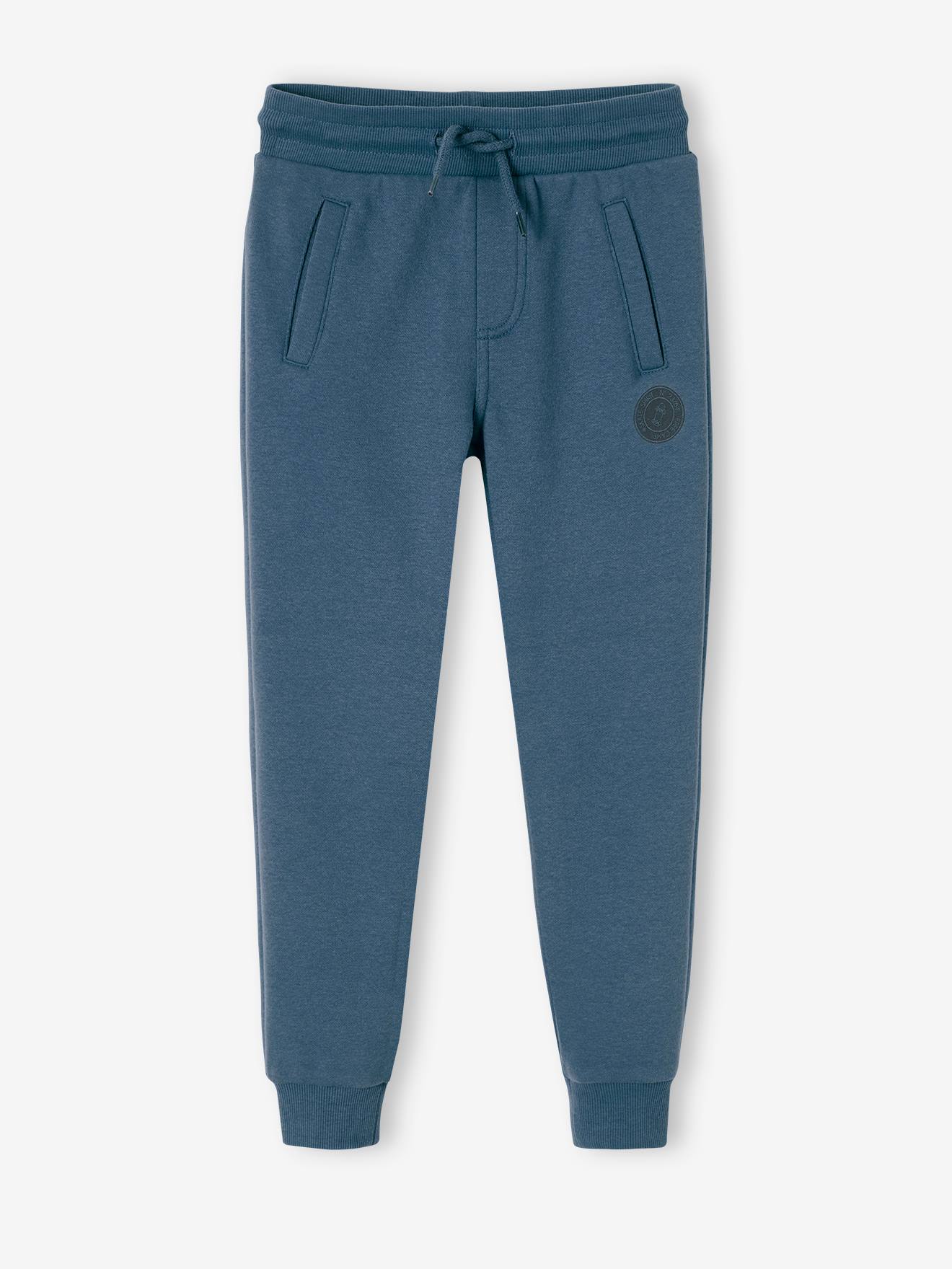 Joggingbroek van molton jongens donker leisteenblauw