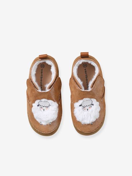 Kruipschoenen Baby Slofjes Eerste Babyschoentjes Jongens Meisjes Zacht Leer Zooltjes Babyslofjes(Zwarte Tijger, 12-18 maanden