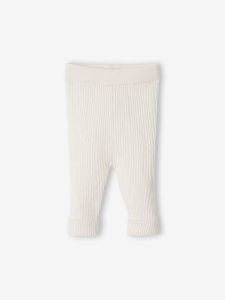 Set met shirt en broek voor baby's van tricot gechineerd lichtgrijs+leigrijs+saliegroen+wit - vertbaudet enfant 