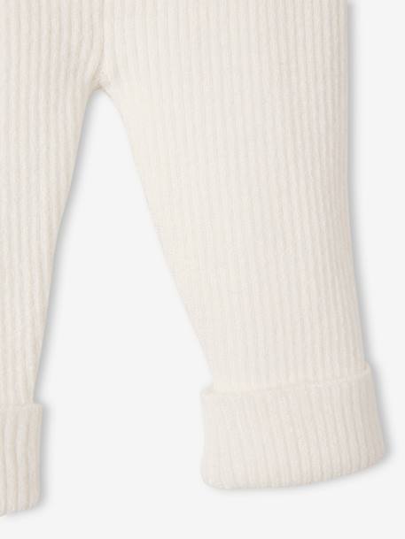 Set met shirt en broek voor baby's van tricot gechineerd lichtgrijs+leigrijs+saliegroen+wit - vertbaudet enfant 
