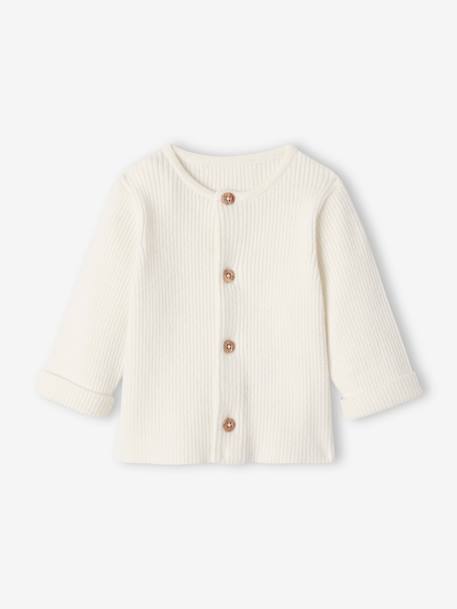 Set met shirt en broek voor baby's van tricot gechineerd lichtgrijs+leigrijs+saliegroen+wit - vertbaudet enfant 