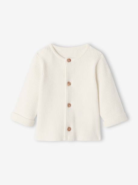 Set met shirt en broek voor baby's van tricot gechineerd lichtgrijs+leigrijs+wit - vertbaudet enfant 