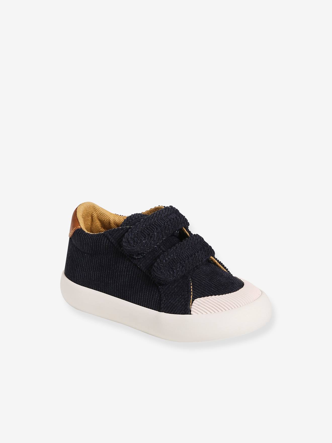 Sneakers met klittenband jongensbaby marineblauw