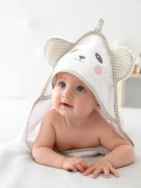 Babybadcape met capuchon en geborduurde dieren wit kopen?