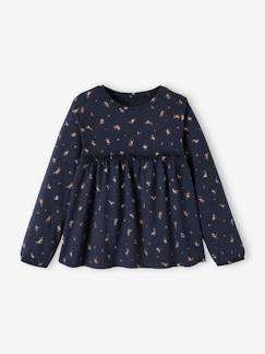 Meisje-T-shirt, souspull-T-shirt-Shirtblouse met print voor meisjes