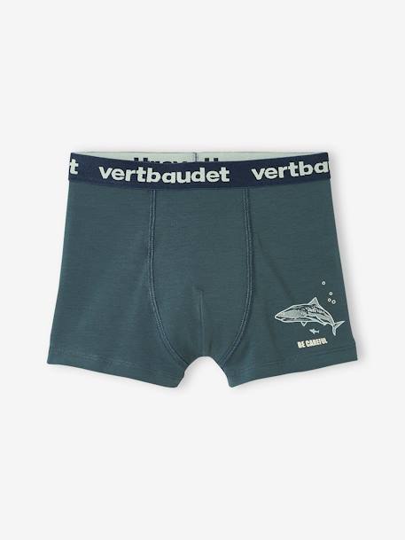 Set met 5 stretch boxers 'haaien' voor jongens Set blauw - vertbaudet enfant 