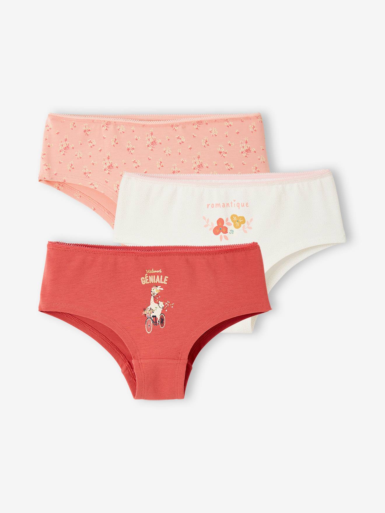 Set met 3 shorties met bloemen en lama voor meisjes set roze