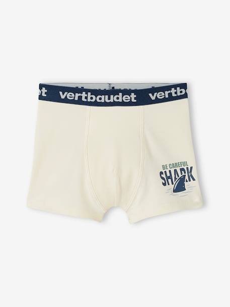 Set met 5 stretch boxers 'haaien' voor jongens Set blauw - vertbaudet enfant 