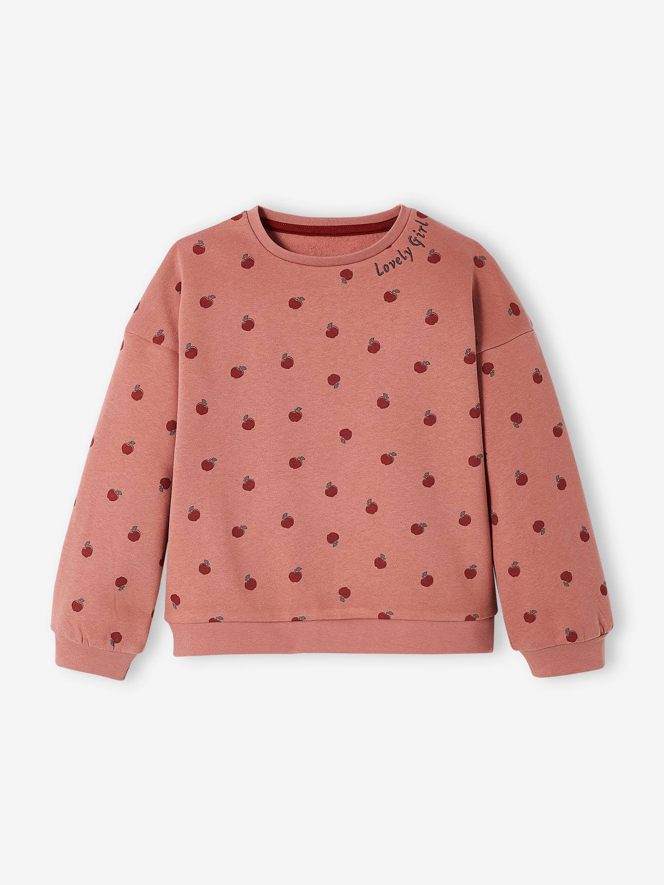 Decoratieve meisjessweater met hartjes of stippen roze
