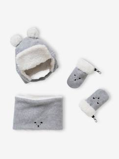 Baby-Set voor baby met muts chapka beer + snood + wanten