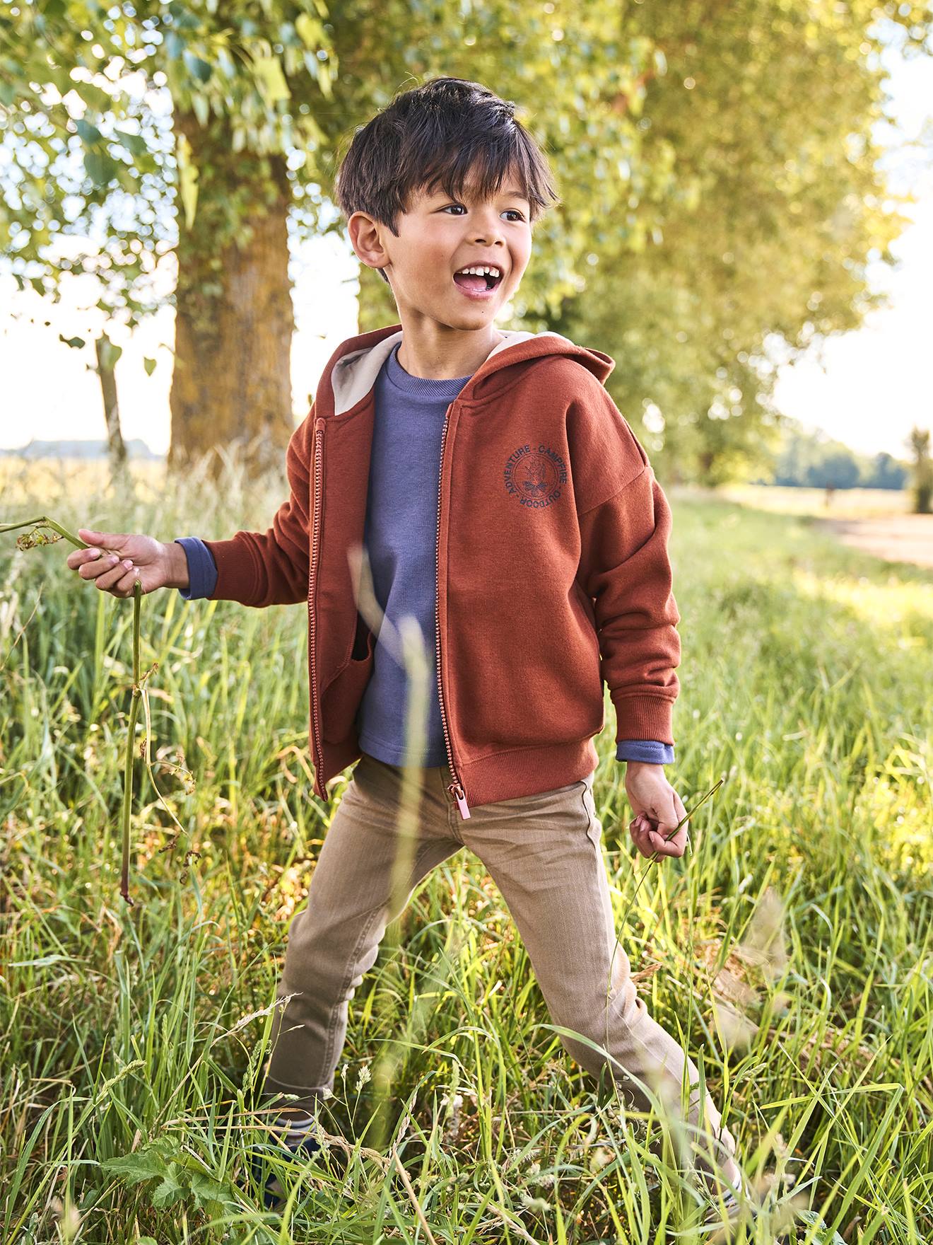 Slim fit jongensbroek Morphologik 'waterless' heupomtrek small beige