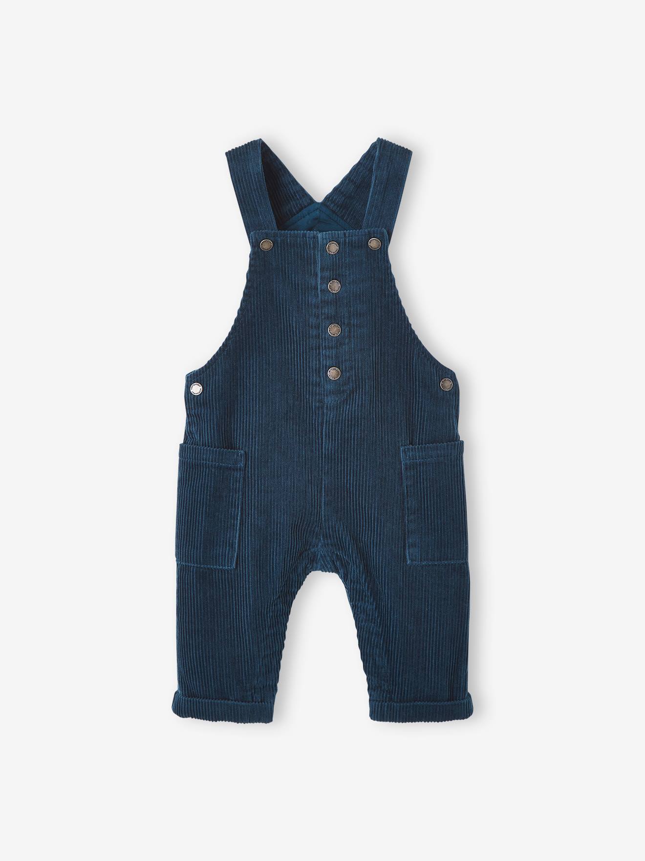 Salopette van ribfluweel baby blauw