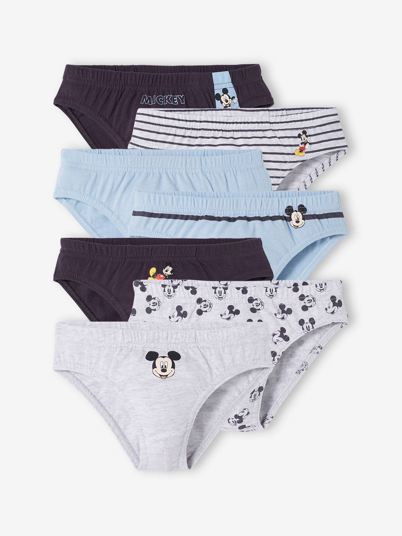 Set van 7 slips Disney® Mickey grijs, grijs gechineerd en bla