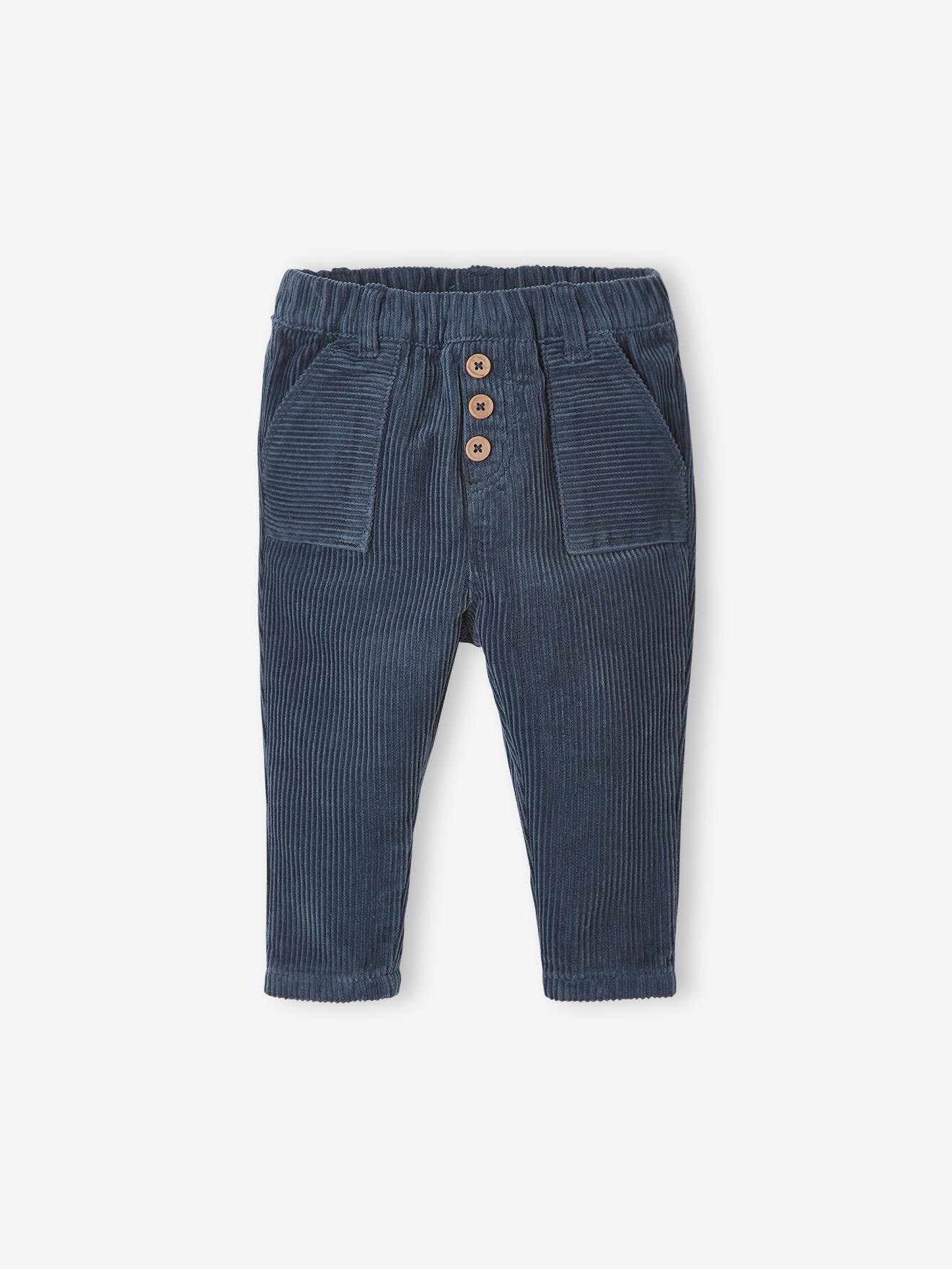 Corduroy babybroek grijsblauw