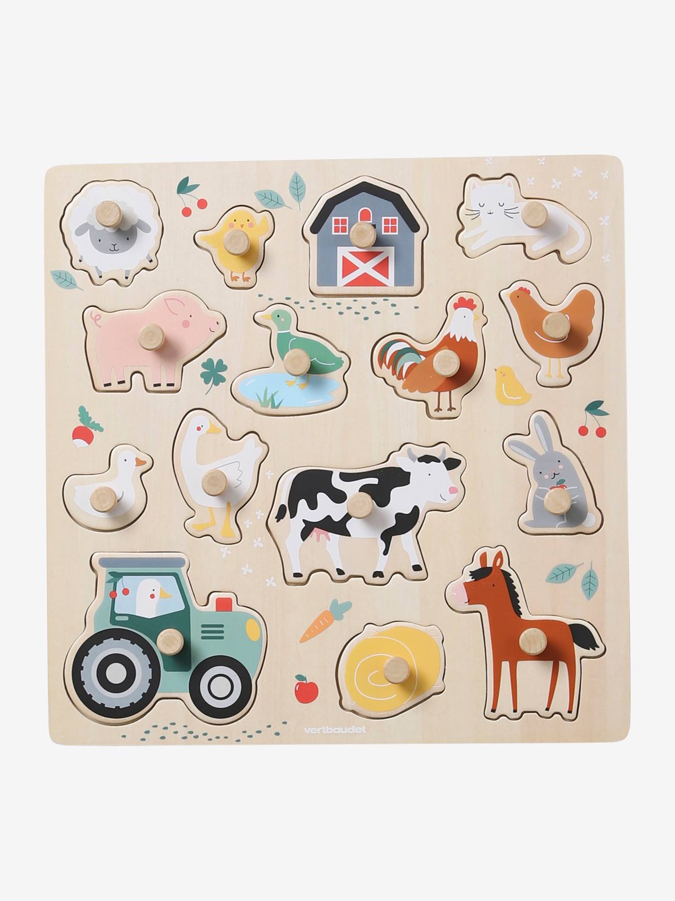 Puzzel met knoppen Lovely Farm van FSC¨-hout beige