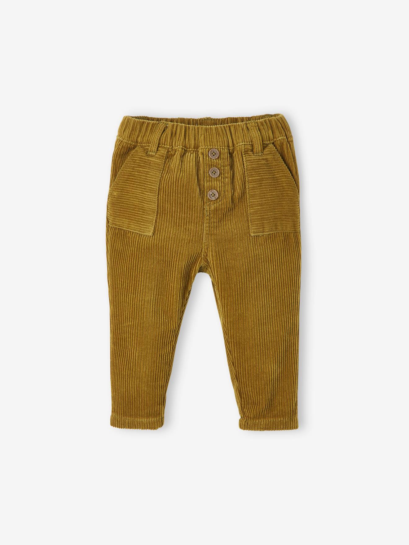 Corduroy babybroek tabak