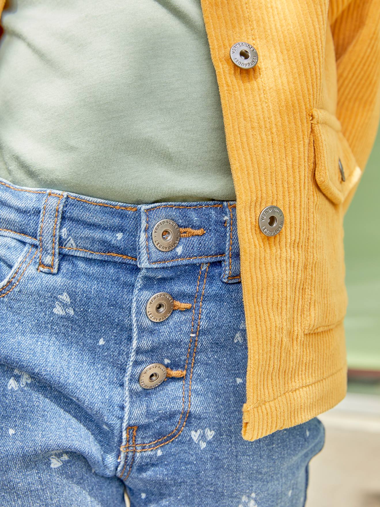 Rechte meisjesjeans met gebruikte details double stone afbeelding