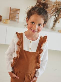 -Meisjesblouse met ruches van katoengaas