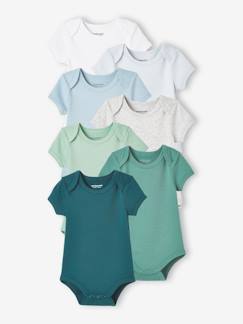 -Set van 7 babyrompers met korte mouwen en US-opening