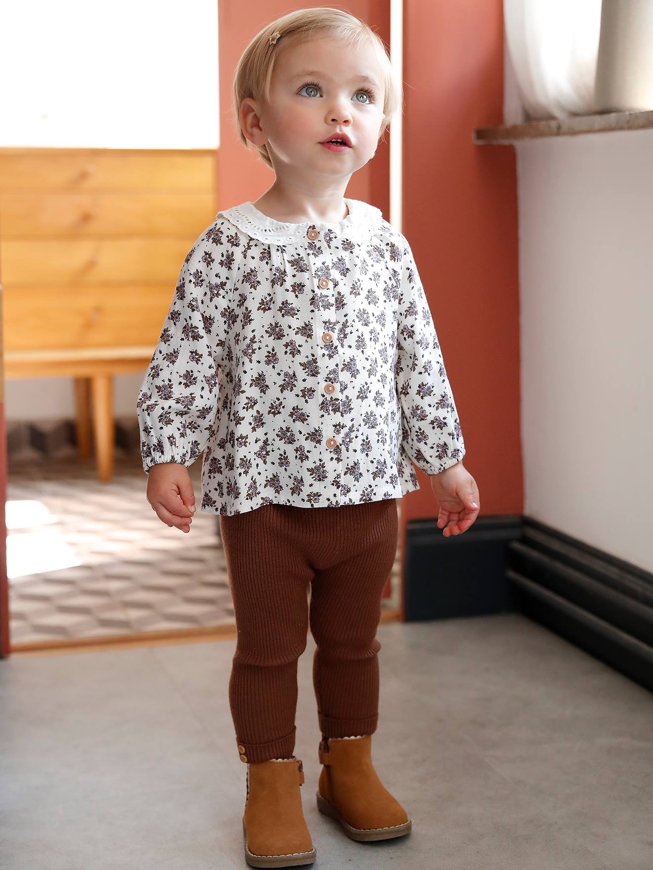 Tricot babylegging chocolade