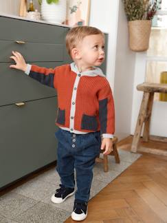 Baby-Trui, vest, sweater-Tricot babyvestje met capuchon