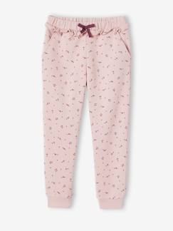 Joggingbroek voor meisjes met ruche en bloemenprint  - vertbaudet enfant