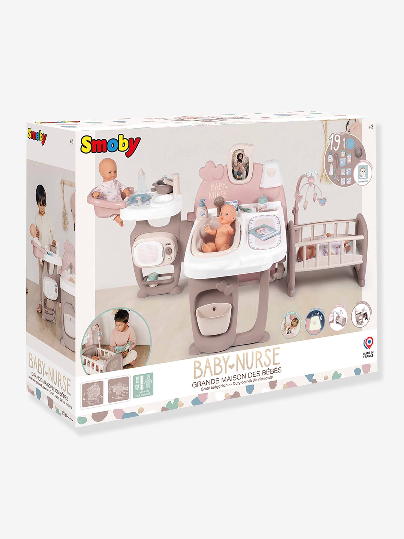 Smoby Baby Nurse Groot Babyhuis - Keuken, Wieg en Verzorgingsset