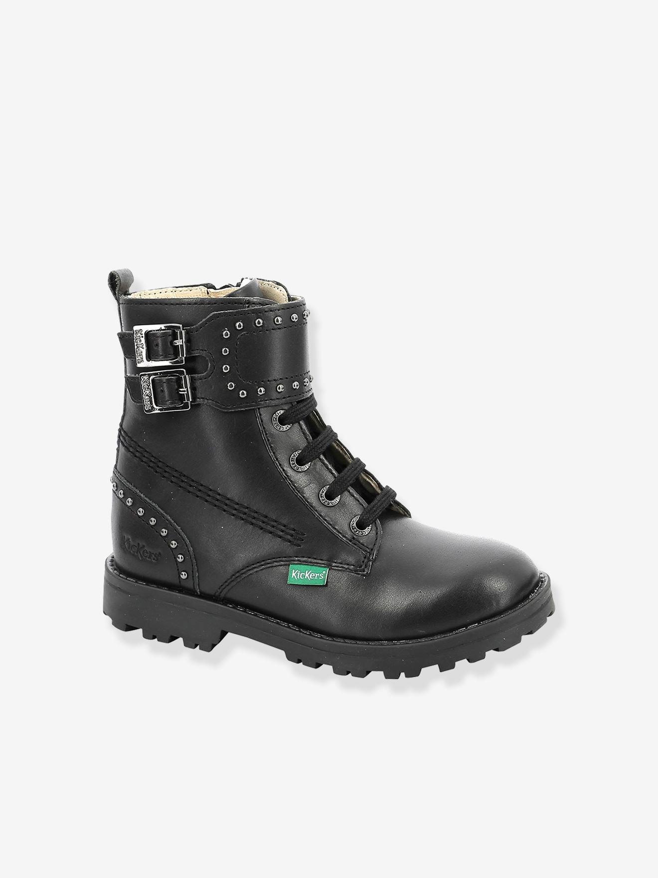 Leren meisjesboots Groorock KICKERS® zwart