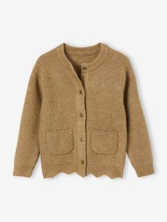 Meisje-Trui, vest, sweater-Meisjesvest met fantasievolle details van glimmende draad
