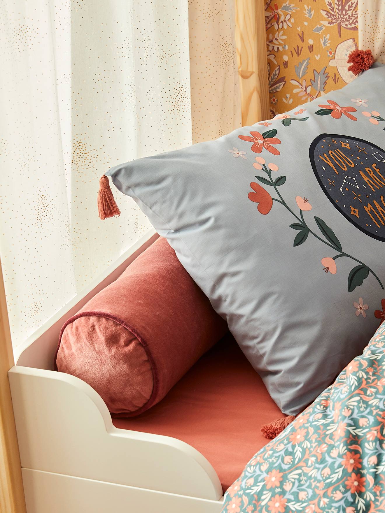 Fluwelen bolster roze