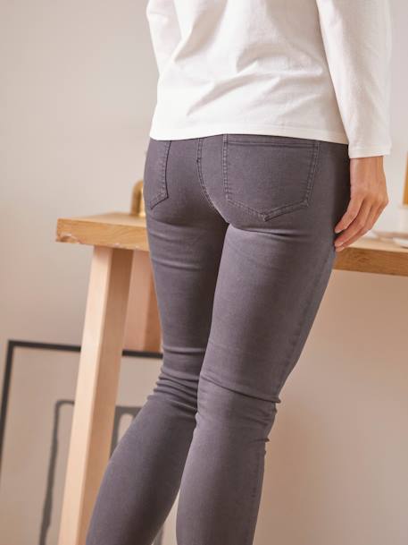 Slim positiejeans binnenbeenlengte 76 cm Antracietgrijs - vertbaudet enfant 