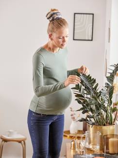 Zwangerschapskleding-T-shirt-Set  van 2 T-shirts met lange mouwen voor de zwangerschap