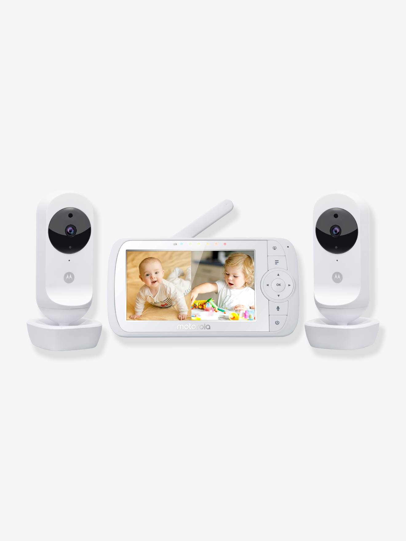 Motorola Nursery VM35-2 - Babyfoon met 5-Inch Gesplitst Scherm en 2 Camera's - Nachtvisie - Ingebouwde microfoon