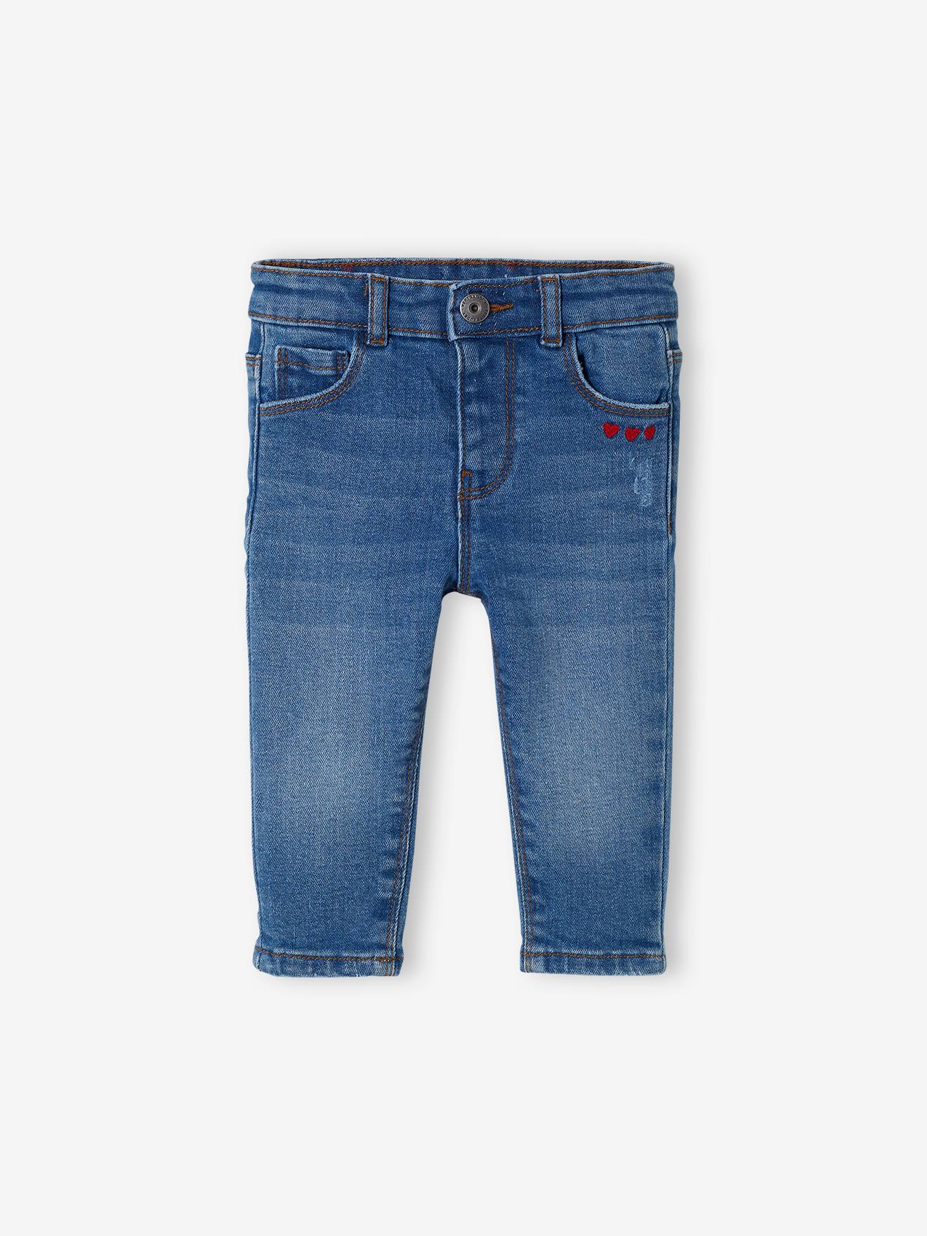 Babybroek met slimfit van stretchkatoen denim stone