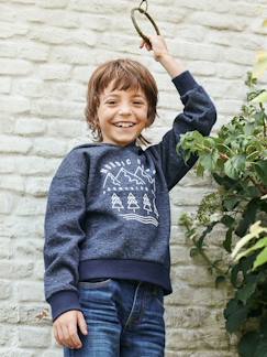 Jongens-Trui, vest, sweater-Jongenssweater met capuchon en print