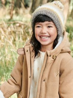 Mantel met capuchon van wol met sherpa voering voor meisjes  - vertbaudet enfant