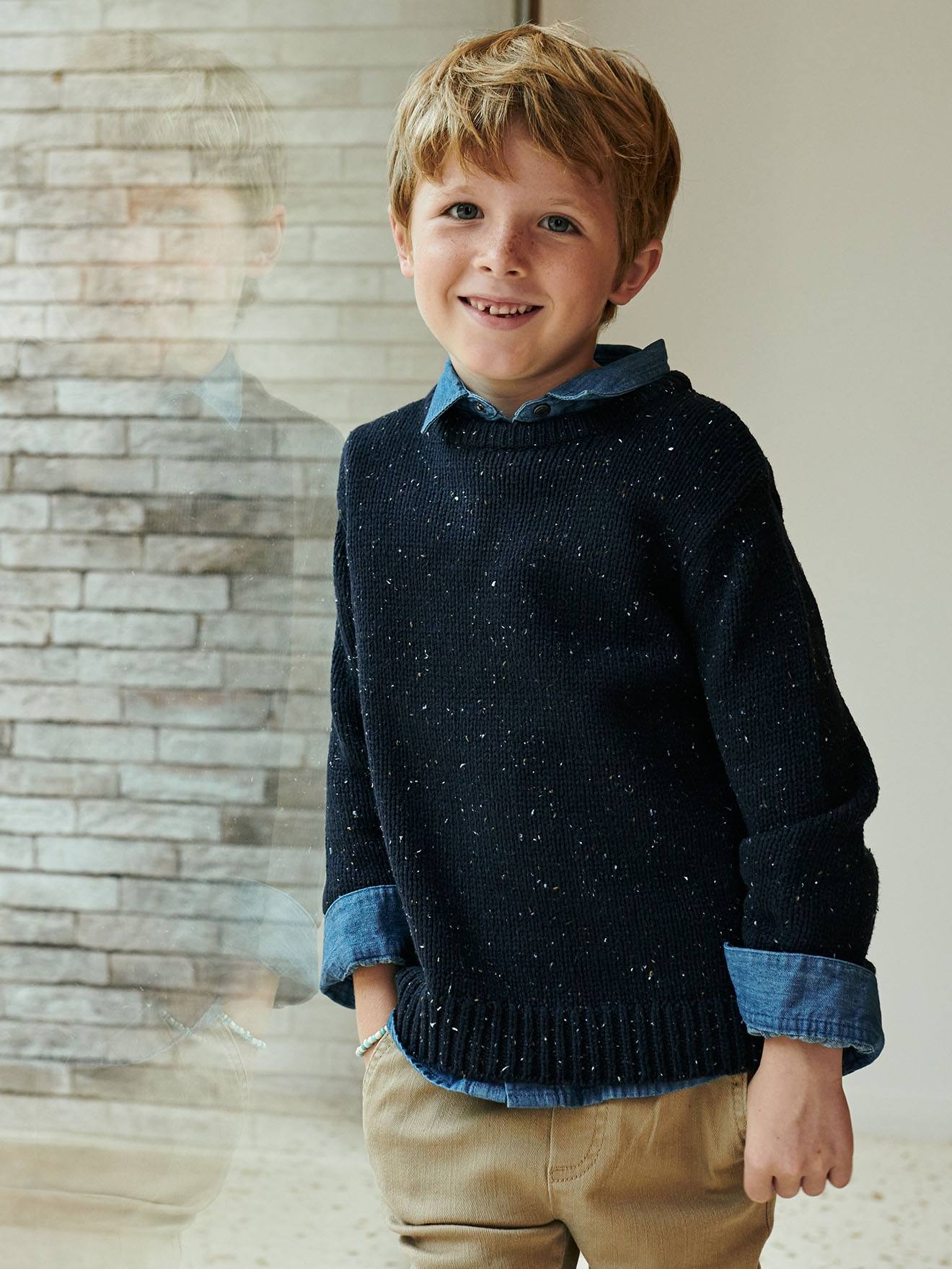 Jongenstrui van getwijnd tricot fabcy blue naps