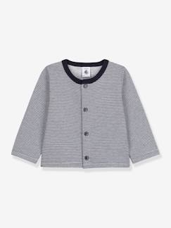 Baby-Trui, vest, sweater-Gestreept babyvestje in dikke jersey - PETIT BATEAU