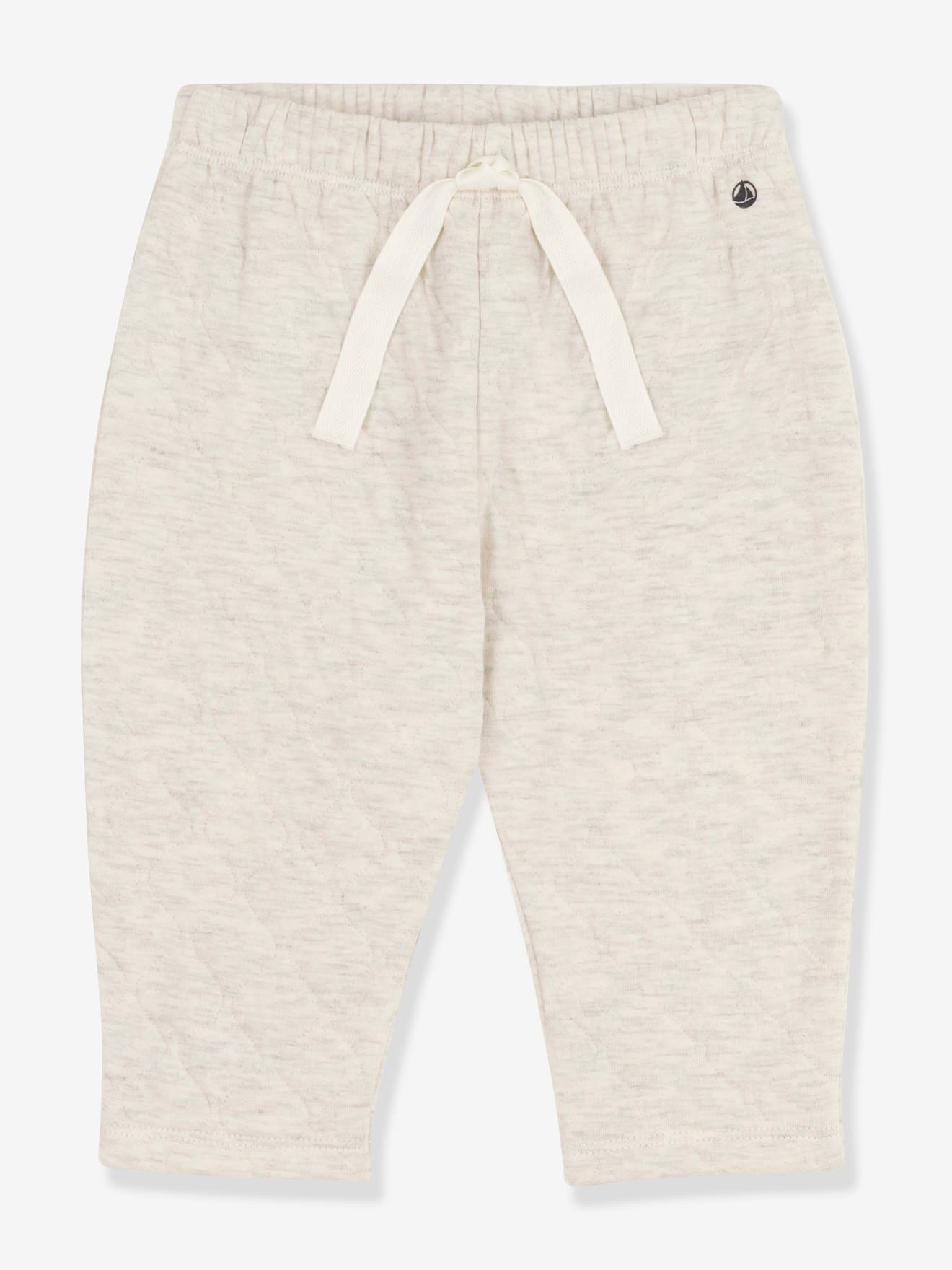 Babybroek in gewatteerde tubing - PETIT BATEAU gemêleerd beige