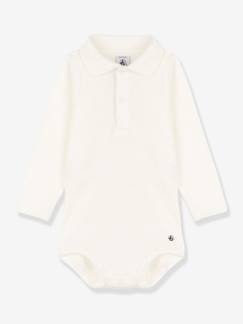 Baby-Body-Romper met lange mouwen en polokraag in biologisch katoen PETIT BATEAU