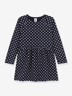 -Kinderjurk met stippen en lange mouwen van fleece PETIT BATEAU